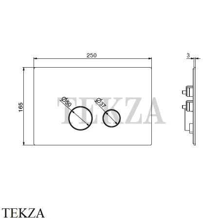 Newform Клавиша смыва для инсталляции TECE, 887.01.093, черный матовый