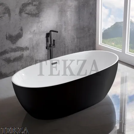 Vincea Ванна акриловая Vincea VBT-405-1700MB, слив-перелив в комплекте хром, черный матовый