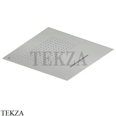 QuadroDesign Потолочная квадратная душевая лейка с каскадом 50 см, SF045 AS, Brushed Stainless Steel