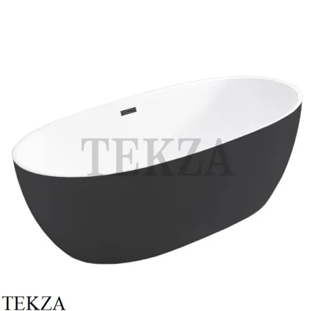 Vincea Ванна акриловая Vincea VBT-405-1700MB, слив-перелив в комплекте хром, черный матовый