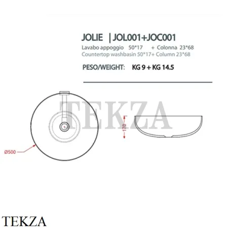 ArtCeram Jolie Раковина круглая накладная JOL001 01 00, белый глянцевый