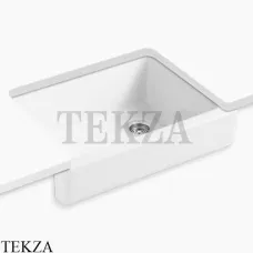 Kohler Whitehaven Мойка для кухни встраиваемая снизу с узким фартуком, чугун K-6486-0, белый глянец Kohler Whitehaven Мойка для кухни встраиваемая снизу с узким фартуком, чугун K-6486-0, белый глянец