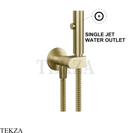 Gessi Гидроершик настенный с запорным клапаном, 45122-727, шампань Brushed
