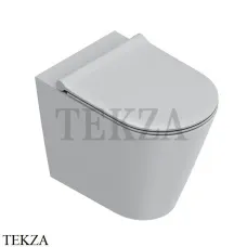 Catalano Zero Унитаз приставной без ободка, торнадо Silentech, сиденье микролифт 0114550023, цемент матовый