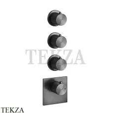 Gessi 316 WELLNESS Термостат 3 выхода, внешняя часть 54506-707, Black Metal Brushed