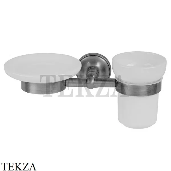 Migliore Mirella Мыльница и стакан настенные 17244, керамика, хром глянец