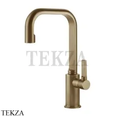 Gessi INCISO Смеситель для раковины высокий, ручка сбоку, без гарнитура 58006-726, Warm Bronze Br.