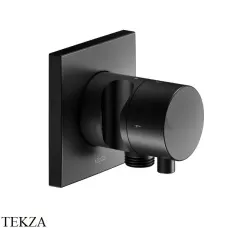 Keuco IXMO Comfort Вентиль переключатель, 3 потока, с выводом шланга и держателем, квадрат, внешняя часть 59548371202, черный матовый