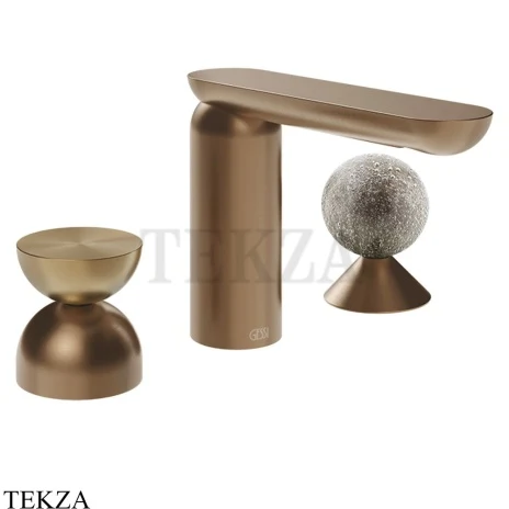 Gessi Perle Смеситель для раковины на 3 отв., без гарнитура 74968-708, медь Brushed