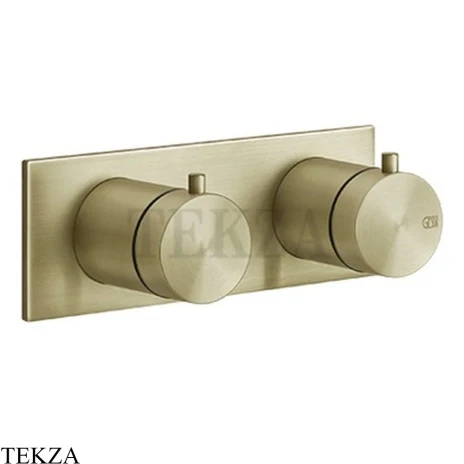 Gessi 316 SHOWER Термостат для душа на 3 выхода, на планке внешняя часть 54036-727, Brushed Brass PVD