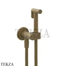 Gessi Гигиенический душ с запорным клапаном, выводом воды и держателем 45126-713, Antique Brass