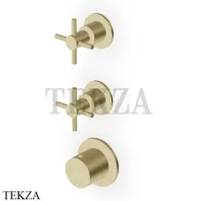 Zucchetti Helm Термостат для душа на 2 потока, внешняя часть ZHM802.XP31, английское золото brushed