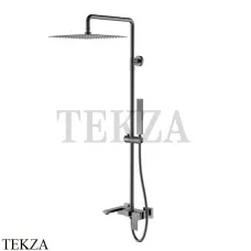 Boheme Qubic Стойка для душа со смесителем, излив, верхний душ 478-GM, gun metall