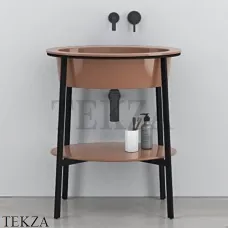 CIELO CATINO OVALE Консоль с керамической раковиной, Ninfea-черный