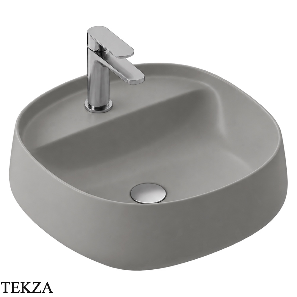 ArtCeram Whisky раковина накладная круглая The.Saniglaze с 1 отверстием WHL001 60 34, Gravel матовый