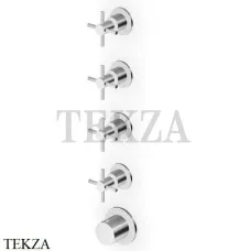 Zucchetti Helm Термостат для душа на 4 потока, внешняя часть ZHM804.X, нержавеющая сталь brushed