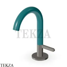 Zucchetti Isy22 Смеситель для раковины прогрессивный, без гарнитуры ZIS2811.C51V5, brushed metal black-зеленый