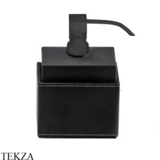Decor Walther BROWNIE SSP Дозатор для мыла, стекло матовое, 0931360, черный матовый, эко-кожа