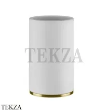 Gessi INCISO accessories Стакан настольный, композит белый 58531-716, Gold Br. PVD