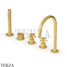 Zucchetti Helm Смеситель на борт ванны с гарнитуром ZHM511.XP41, brushed gold PVD