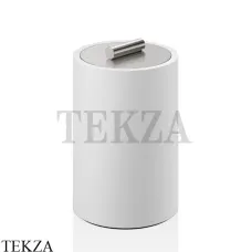 Decor Walther Stone White DMD L Баночка большая для ватных дисков и палочек 0971455, белый матовый-stainless steel