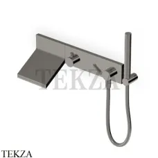 Zucchetti Pan Смеситель для ванны с гарнитуром, 3 потока, внешняя часть ZP8046.C50, metal black