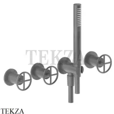 Fantini FONTANE BIANCHE Смеситель для ванны встраиваемый, внешняя часть 47P5P017B, Matt Gun Metal