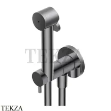 Ritmonio Complementi Туалетный гидроерш латунь, шланг, вывод 72J027 CRB, Black Chrome