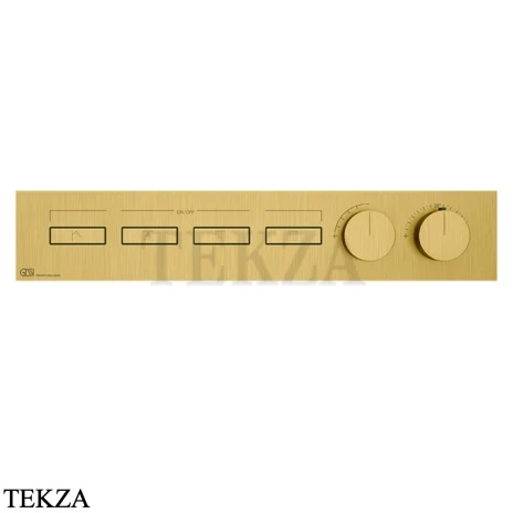 Gessi HI-FI Термостатический смеситель на 4 потока, внешняя часть 63016-716, золото Brushed