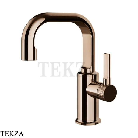 Gessi INCISO Смеситель для раковины ручка сбоку, без гарнитура 58009-030, Copper глянец