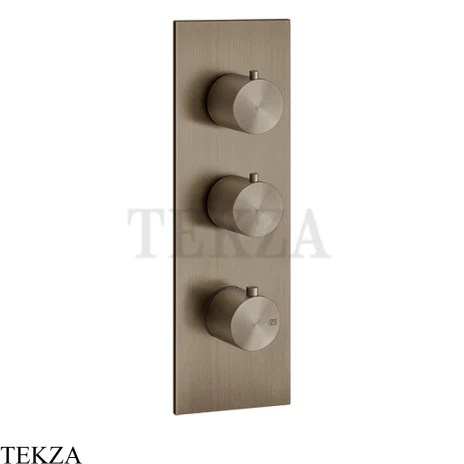 Gessi 316 WELLNESS Термостат 2 выхода на планке, внешняя часть 54514-761, Coffee Bronze Brushed PVD