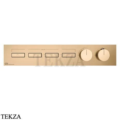 Gessi HI-FI Термостатический смеситель на 4 потока, внешняя часть 63016-735, бронза глянец