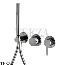 FIMA Carlo Frattini SNAP Смеситель для душа с гарнитуром, внешняя часть F3129WX8CN, Black chrome