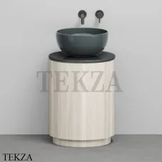CIELO Arcadia Tiberino Тумба TIMOCE с раковиной Fumo, слив в пол, Rovere sbiancato