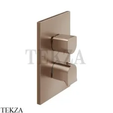 Gessi RILIEVO Термостат для душа на 2 потока, внешняя часть 59134-708, Copper Brushed