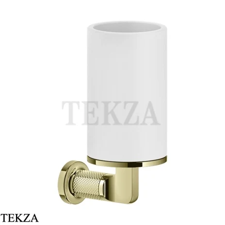 Gessi INCISO accessories Стакан настенный для зубных щеток, белый 58507-710, Brass PVD
