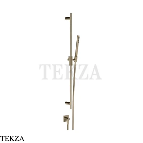 Gessi Inverso Diamantato Штанга в комплекте с душевой лейкой и выводом 73641-149, Finox Brushed Nickel