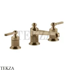 Gessi VENTI20 Смеситель для раковины на 3 отверстия низкий, с донным клапаном 65011-726, Warm Bronze Br.