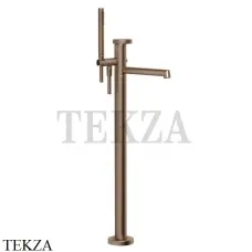 Gessi ANELLO Смеситель для ванны напольный, с гарнитуром 63328-708, Copper Brushed