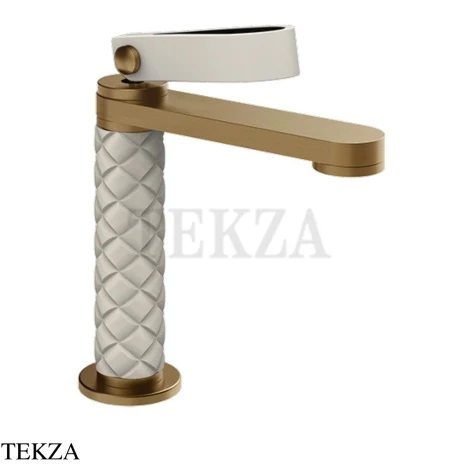 Gessi Pelle Laccetto Смеситель для раковины, без гарнитура, 78402-448, Crème/Deep Bronze Br. PVD