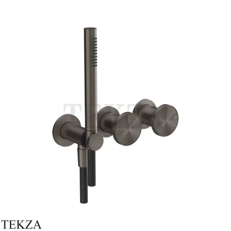 Gessi Origini NATURE Смеситель для душа 2 потока, внешняя часть 66036-707, Black Metal Brushed