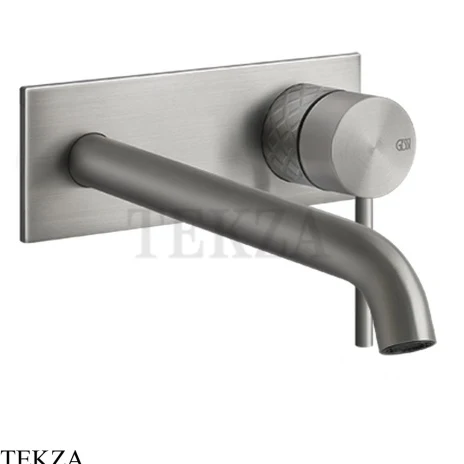 Gessi 316 INTRECCIO Смеситель для раковины на планке длинный, внешняя часть 54190-239, Steel Brushed