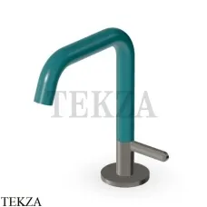 Zucchetti Isy22 Смеситель для раковины прогрессивный, без гарнитуры ZIS2810.C51V5, brushed metal black-зеленый