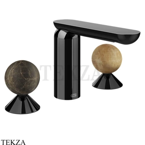 Gessi Perle Смеситель для раковины на 3 отв., без гарнитура 74135-706, black хром глянец