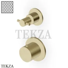 Zucchetti Helm Diagonal Термостат для душа на 2-3 потока, внешняя часть ZH5806.XP31G3, brushed british gold PVD