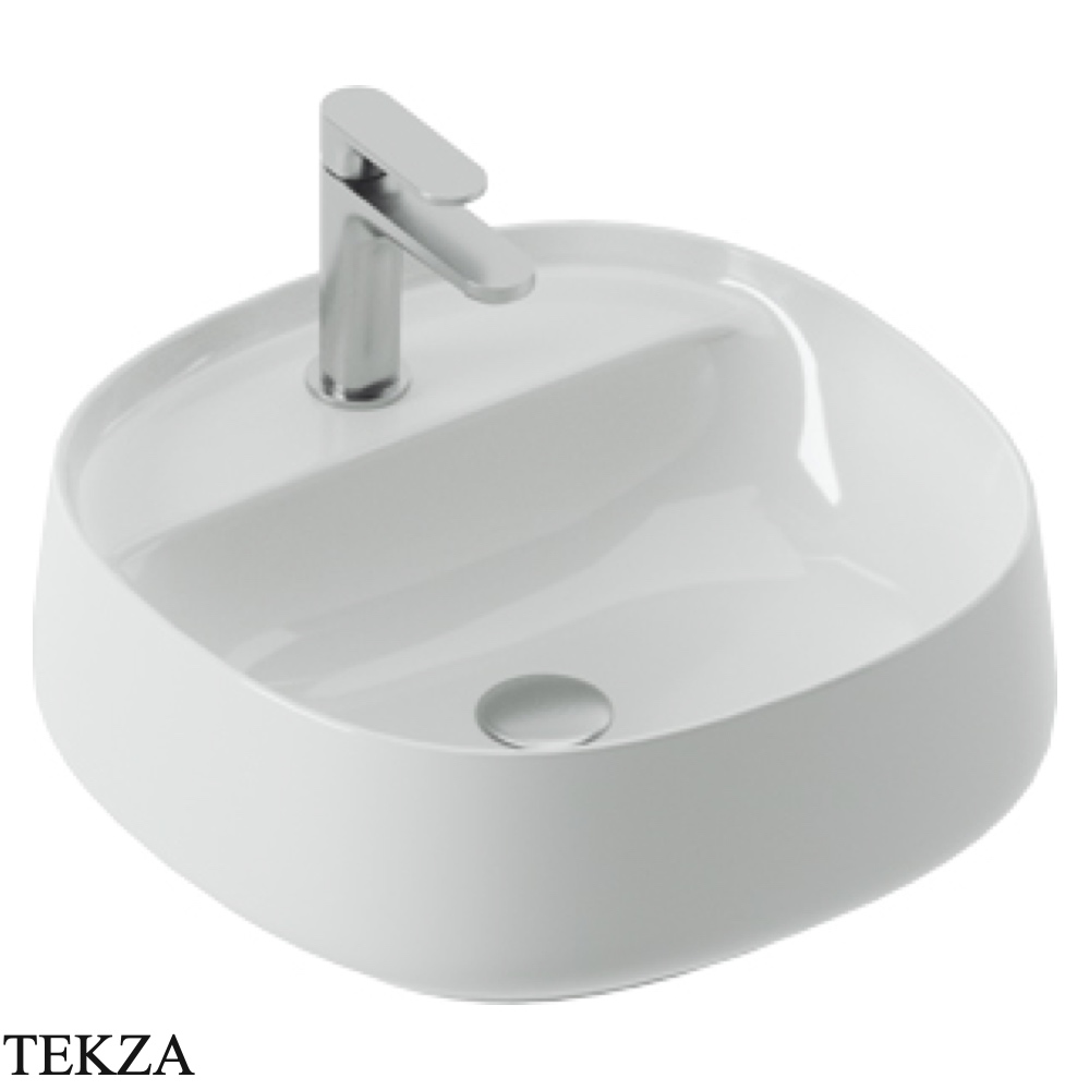 ArtCeram Whisky раковина накладная круглая The.Saniglaze с 1 отверстием WHL001 01 34, белый глянец
