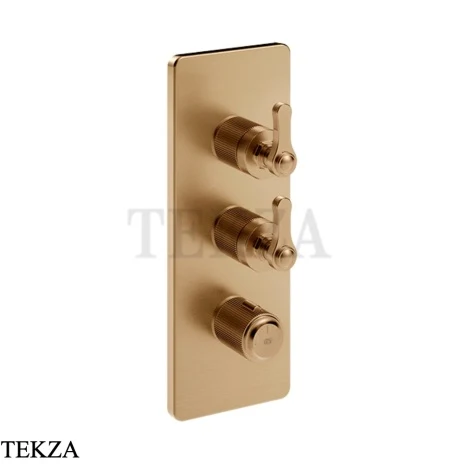 Gessi VENTI20 Термостат для душа, 2 потока, внешняя часть 65200-726, Warm Steel Br. PVD