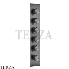 Gessi 316 WELLNESS Термостат 5 выходов на планке, внешняя часть 54520-707, Black Metal Brushed