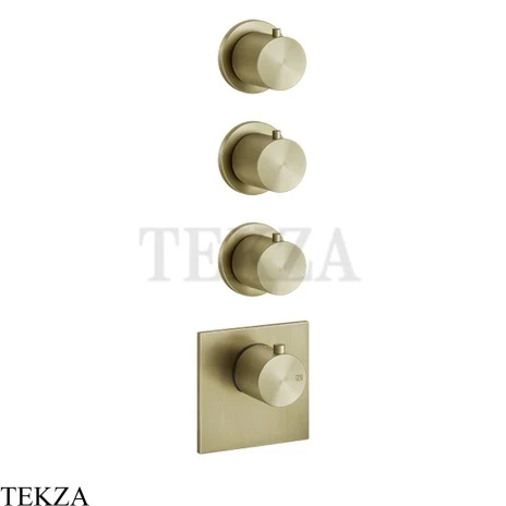 Gessi 316 WELLNESS Термостат 3 выхода, внешняя часть 54506-727, Brushed Brass PVD