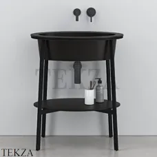 CIELO CATINO OVALE Консоль с керамической раковиной, Lavagna-черный
